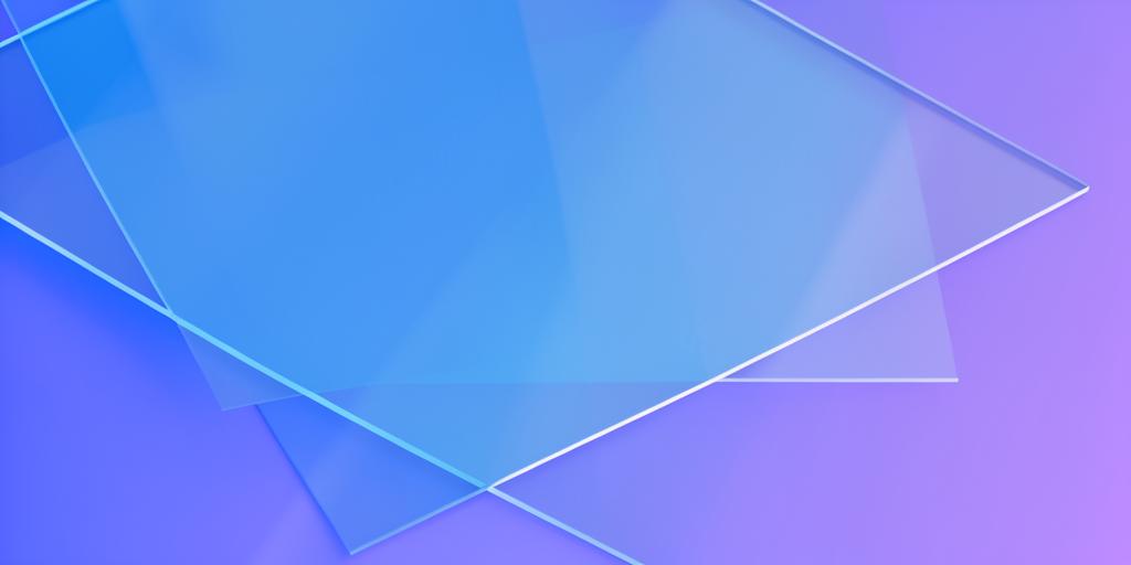 Panneaux de verre translucides sur un dégradé bleu violet